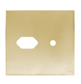 Placa p/ 1 Tomada + furo 4x4 - Novara Glass Dourado